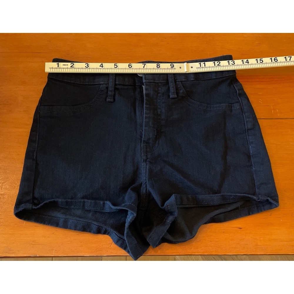 Wild Fable Dark Black Stretchy Jean Short Shorts 27R Size 4 - Picture 6 of 8